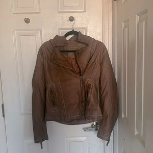 Max Studio Brown faux-Leather Jacket